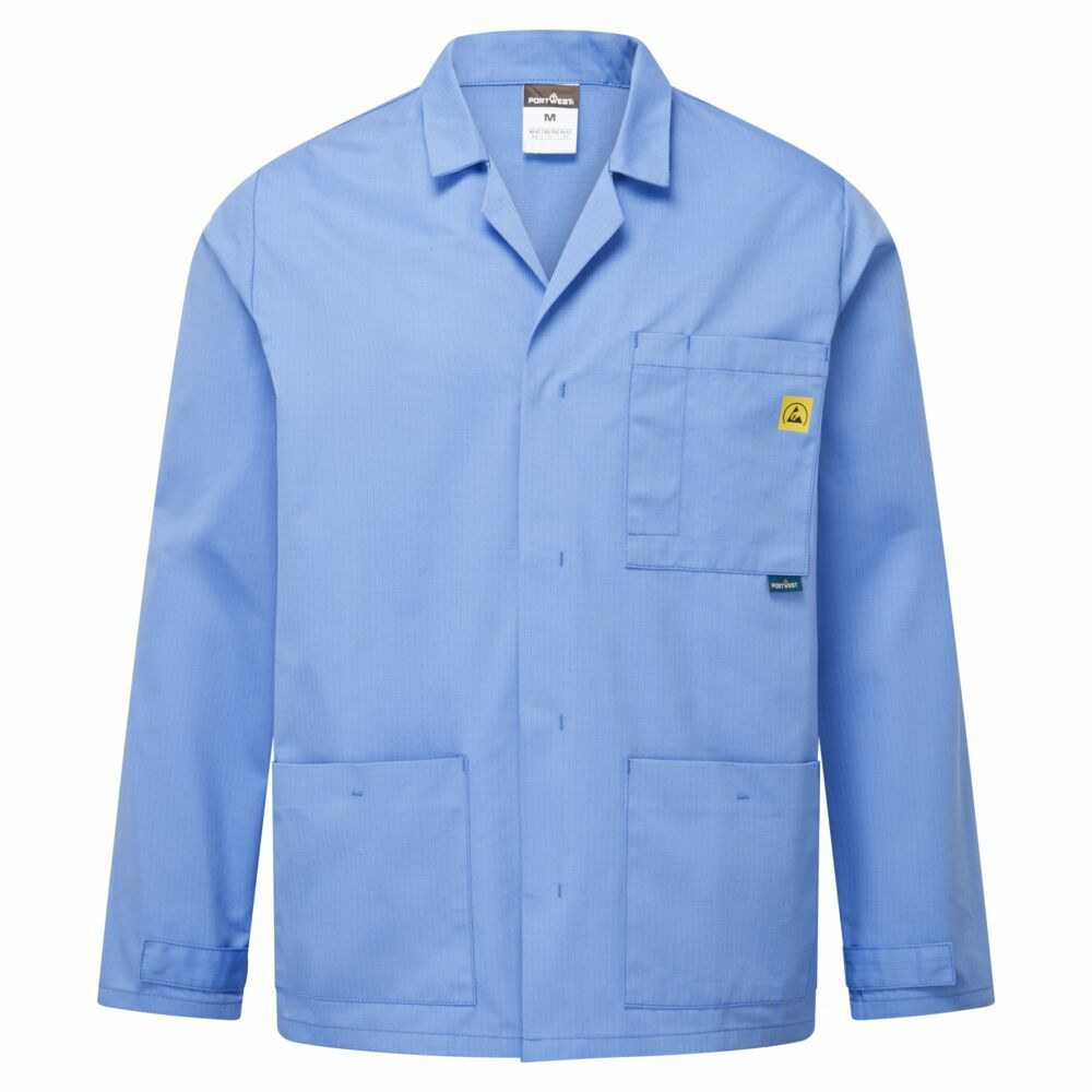 Antystatyczna bluza laboratoryjna ESD, kolor hamilton niebieski, rozmiar 4XL 1