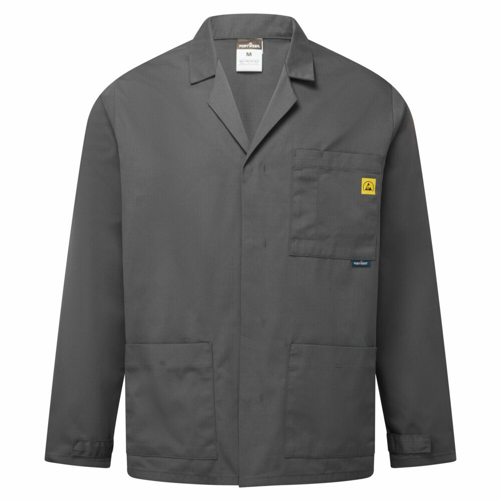 Antystatyczna bluza laboratoryjna ESD, kolor szary, rozmiar 5XL 1