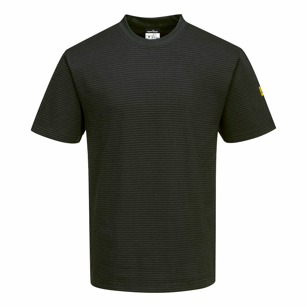 T-shirt antyelektrostatyczny ESD, kolor czarny, rozmiar XXS 1