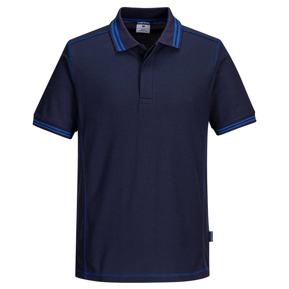 Dwukolorowa koszulka polo, kolor granat/niebieski, rozmiar L 1