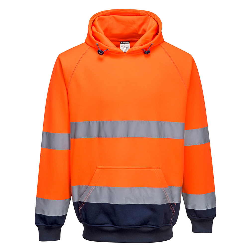Dwukolorowa bluza z kapturem, kolor pomarańczowy/granat, rozmiar XXXL 1