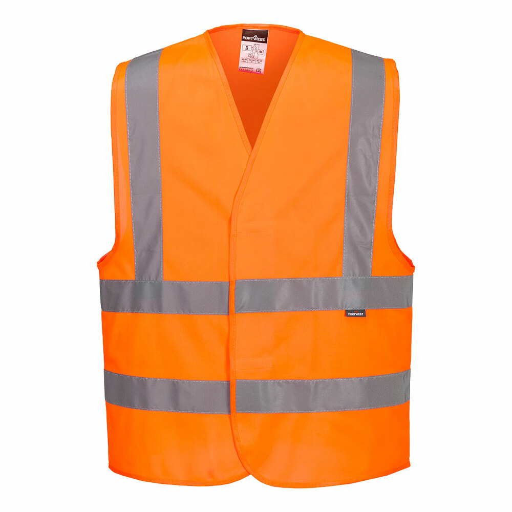 Kamizelka ostrzegawcza z taśmami pionowymi i poziomymi pomarańczowa rozmiar L/XL Portwest C470ORRL/XL 1