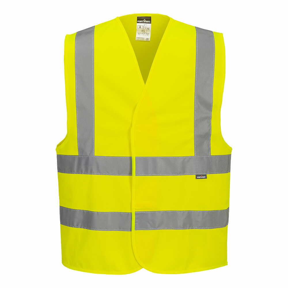 Kamizelka ostrzegawcza z taśmami pionowymi i poziomymi żółta rozmiar 6XL/7XL Portwest C470YER6X/7X 1