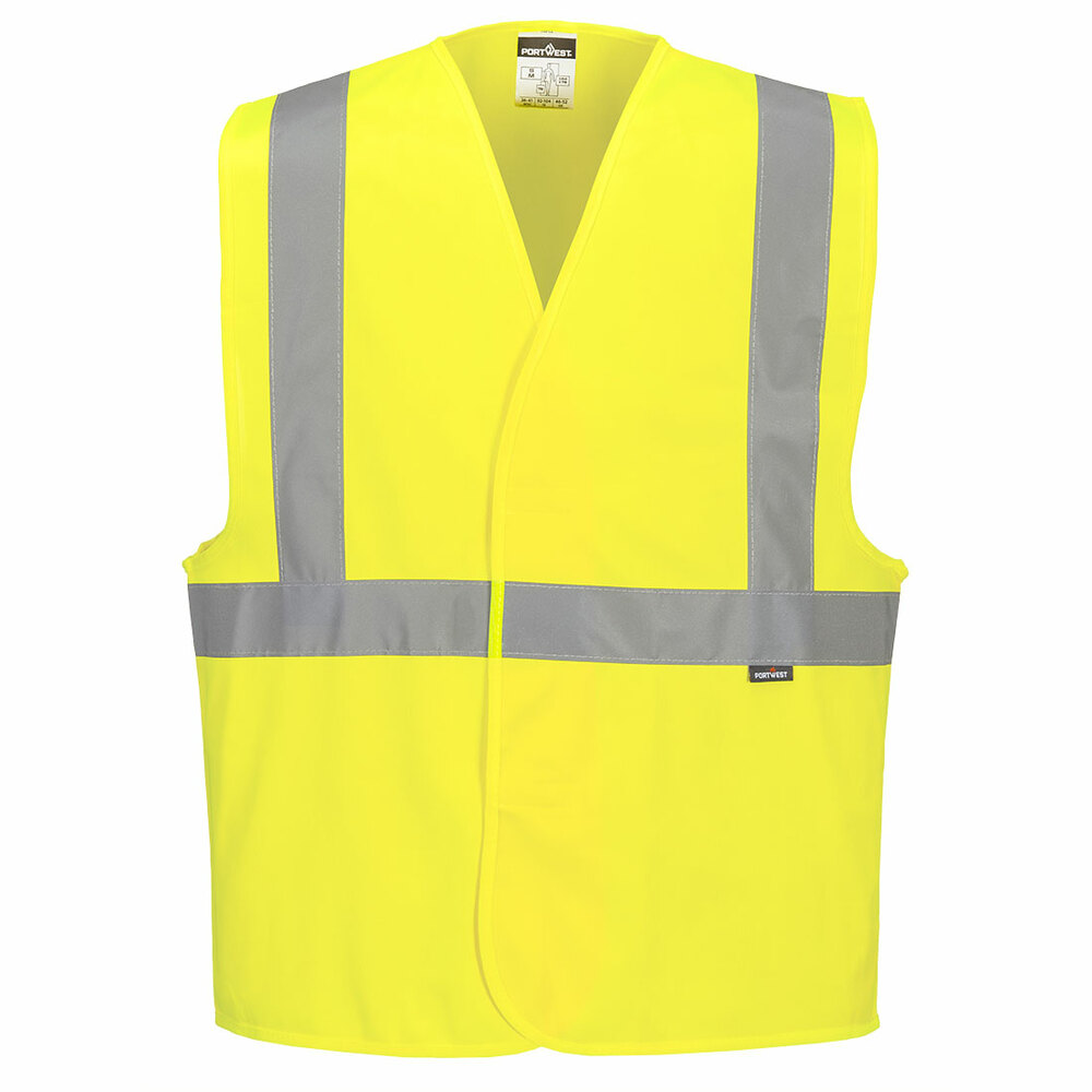 Kamizelka ostrzegawcza z taśmamą pionową i poziomą żółta rozmiar 4XL/5XL Portwest C472YER4X/5X 1
