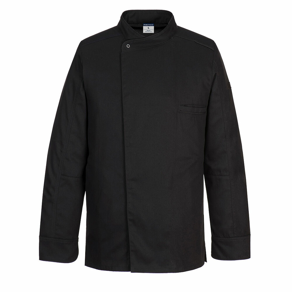 Bluza szefa kuchni Surrey z długim rękawem, kolor czarny, rozmiar XXXL 1