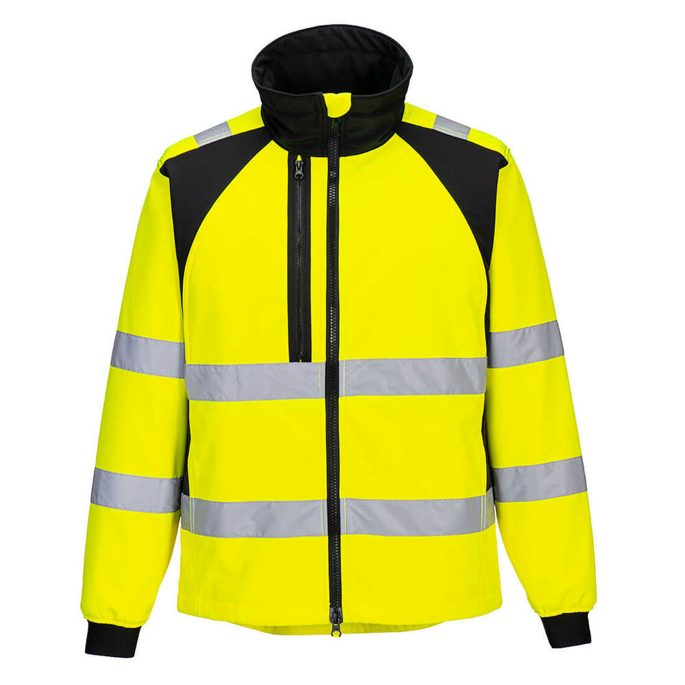 Kurtka ostrzegawcza Softshell WX2 Eco (2L), kolor żółty/czarny, rozmiar XL 1