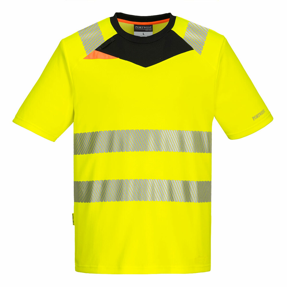T-Shirt ostrzegawczy DX4 z krótkim rękawem, kolor żółty/czarny, rozmiar 4XL 1