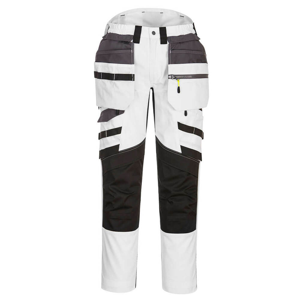 Spodnie robocze DX4 z kieszeniami kaburowymi, kolor biały/szary, rozmiar 44 1