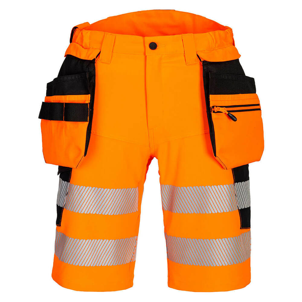 Spodenki ostrzegawcze DX4 z kaburami, kolor pomarańczowy/czarny, rozmiar 42 1