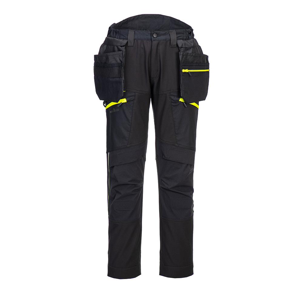 Spodnie robocze softshell DX4 z odpinanymi kieszeniami kaburowymi, kolor czarny, rozmiar 46 1