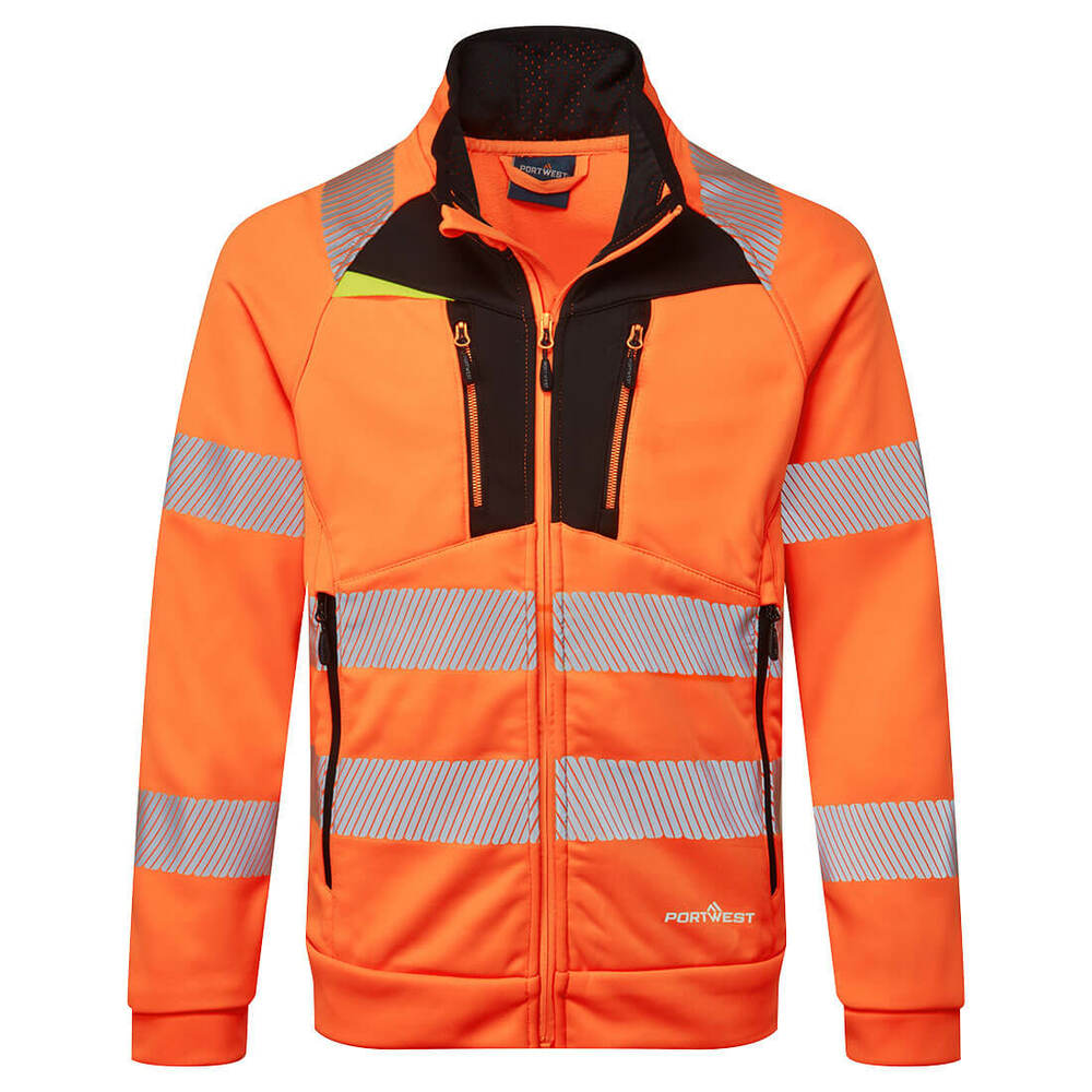 Bluza ostrzegawcza DX4 ze stójką zapinana na zamek, kolor pomarańczowy/czarny, rozmiar 5XL 1