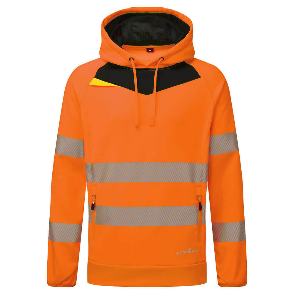 Ostrzegawcza bluza z kapturem DX4, kolor pomarańczowy/czarny, rozmiar 4XL 1