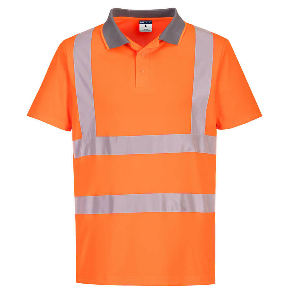 Koszulka ostrzegawcza polo Eco z krótkim rękawem (6 sztuk), kolor pomarańczowy, rozmiar XL 1