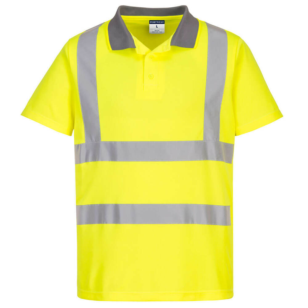 Koszulka ostrzegawcza polo Eco z krótkim rękawem (6 sztuk), kolor żółty, rozmiar XXXL 1
