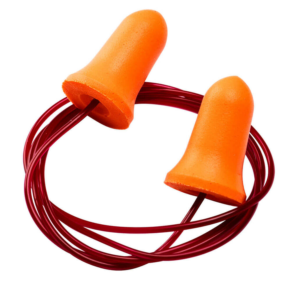 Zatyczki do uszu ze sznurkiem Bell Comfort PU - 200 par, kolor pomarańczowy 1