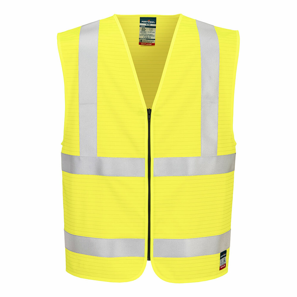 Kamizelka ostrzegawcza trudnopalna Bizflame z suwakiem żółta rozmiar XXL/3XL Portwest FR615YERXX/3X 1