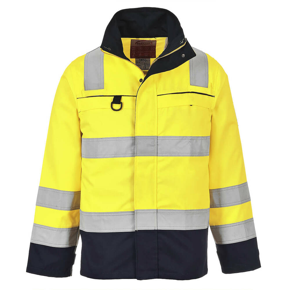 Bluza trudnopalna ostrzegawcza Multi-Norm, kolor żółty/granatowy, rozmiar XXL 1