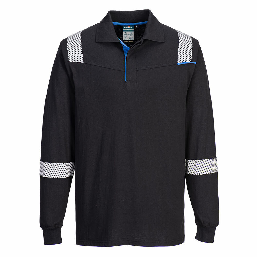 Trudnopalna koszulka multiochronna Polo WX3 Modaflame, kolor czarny, rozmiar XXXL 1