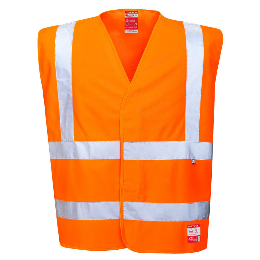 Kamizelka ostrzegawcza trudnopalna antystatyczna pomarańczowa rozmiar S/M Portwest FR71ORRS/M 1