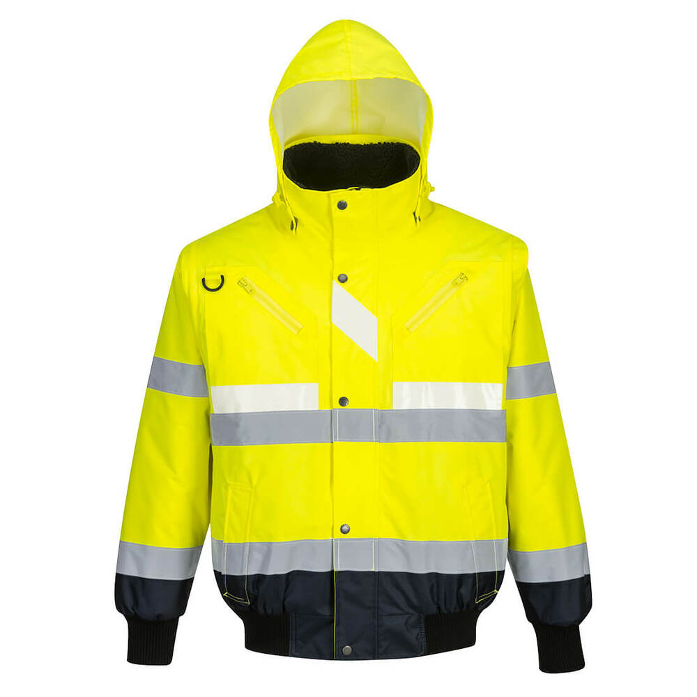 Kurtka kontrastowa Glowtex 3 w 1, kolor żółty/granatowy, rozmiar XXL 1