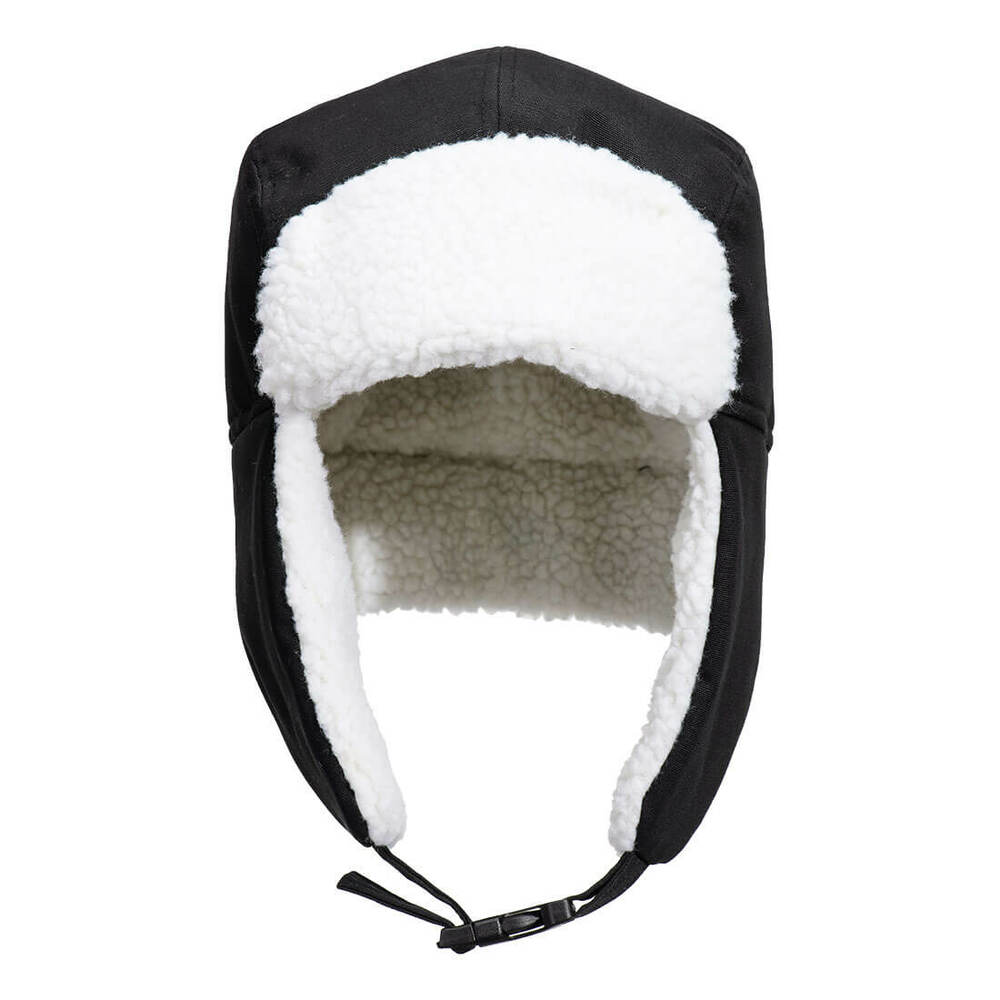 Czapka traperska z podszewką Sherpa, kolor czarny 1