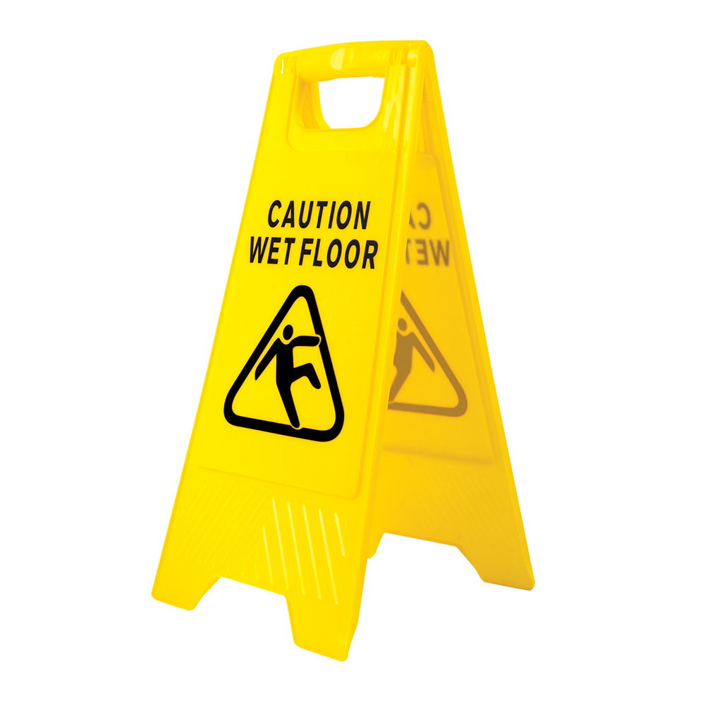 Znak ostrzegawczy Wet Floor, kolor żółty 1