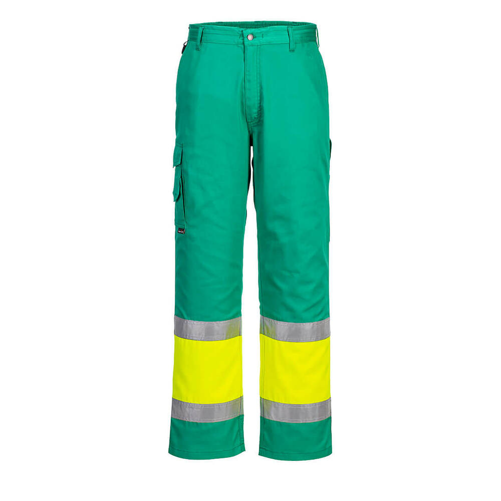 Lekkie spodnie serwisowe Hi-Vis Klasy 1, kolor żółty/morski, rozmiar L 1