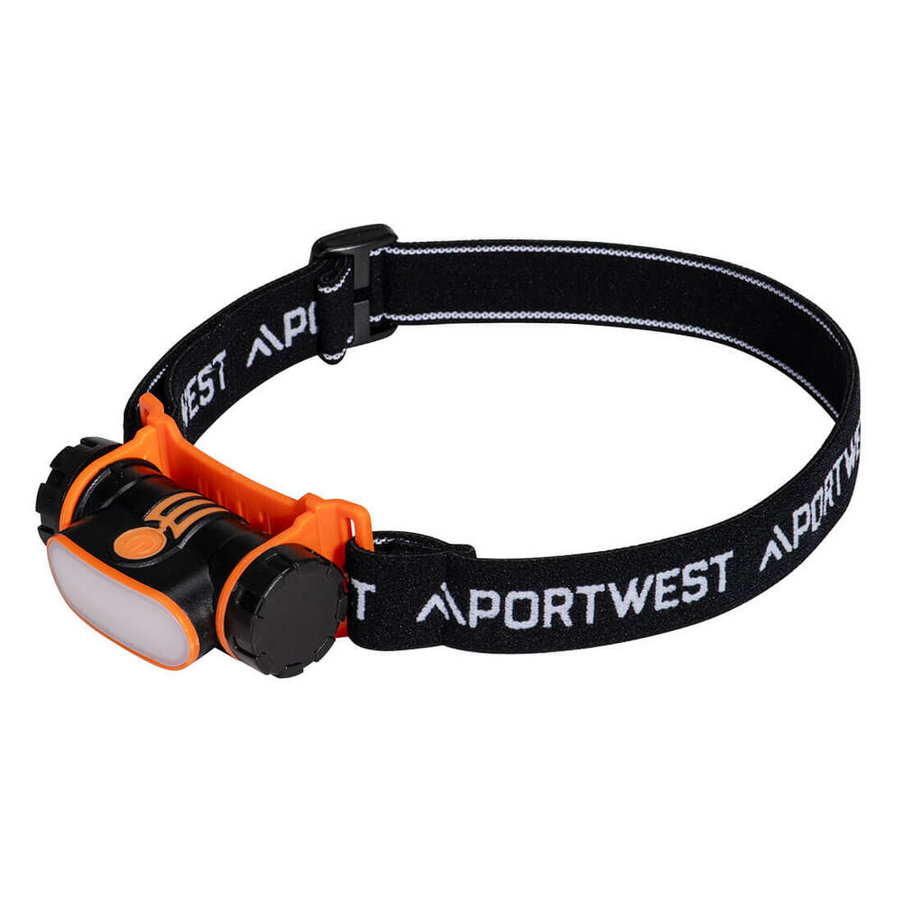 Latarka czołowa LED USB, kolor czarny 1