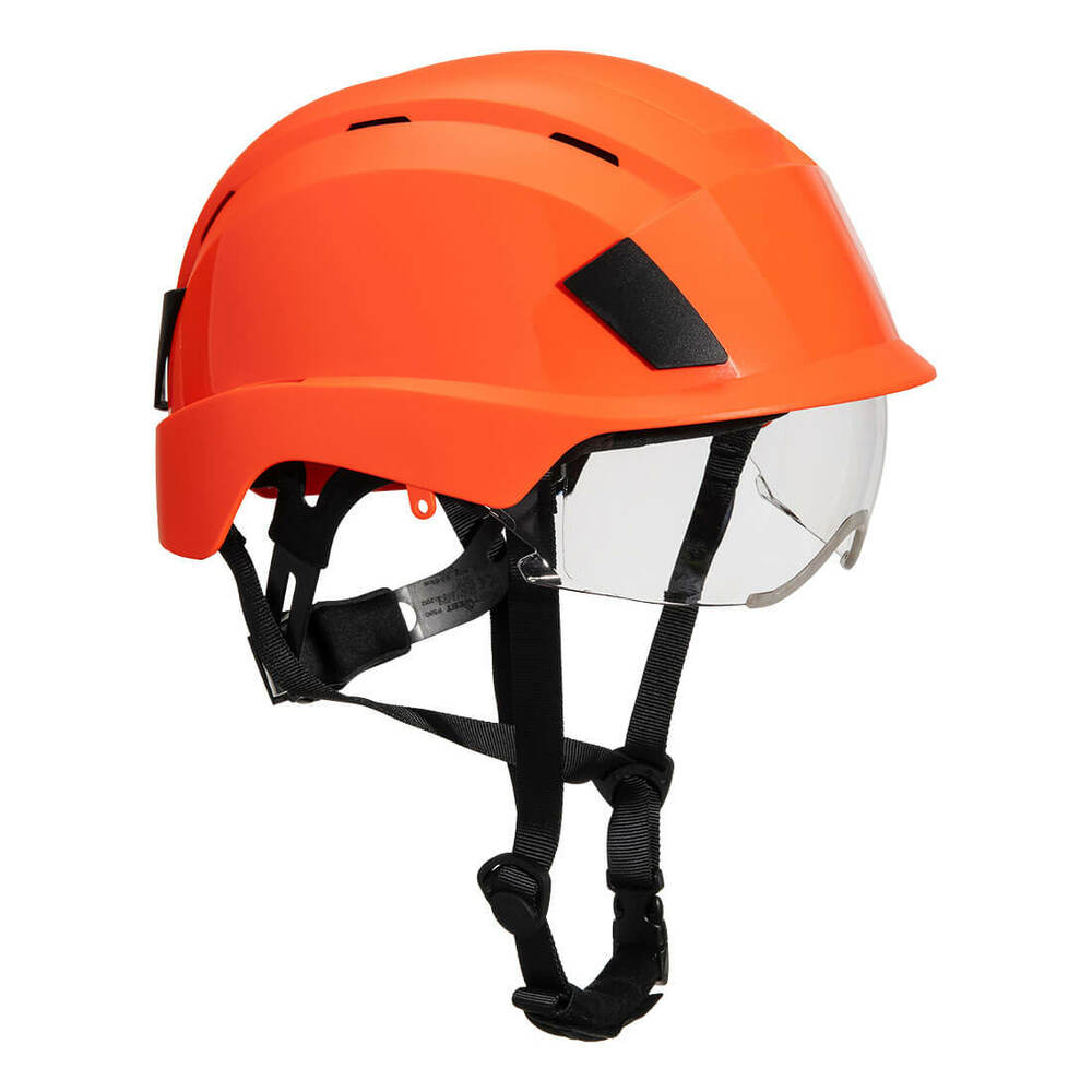 Kask ze zintegrowaną wizjerką, kolor pomarańczowy 1