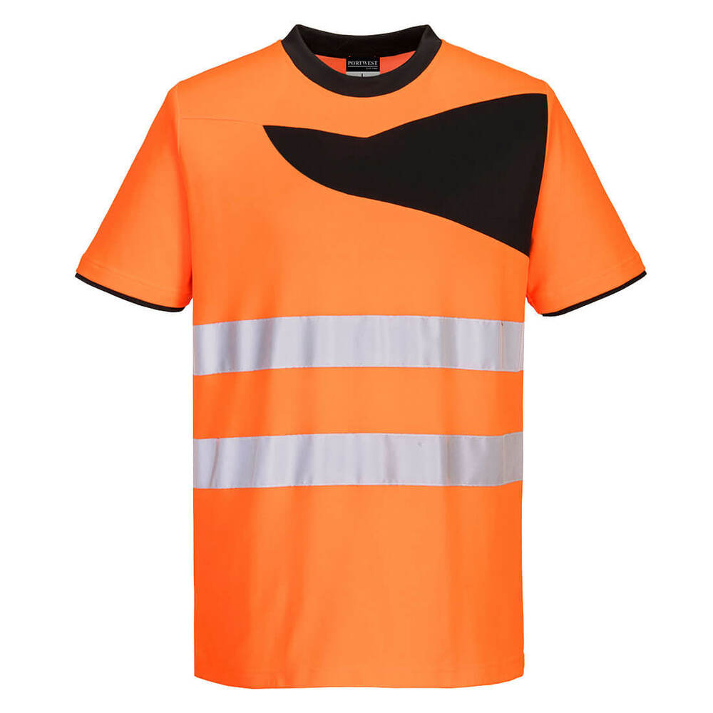 T-Shirt ostrzegawczy PW2, kolor pomarańczowy/czarny, rozmiar S 1