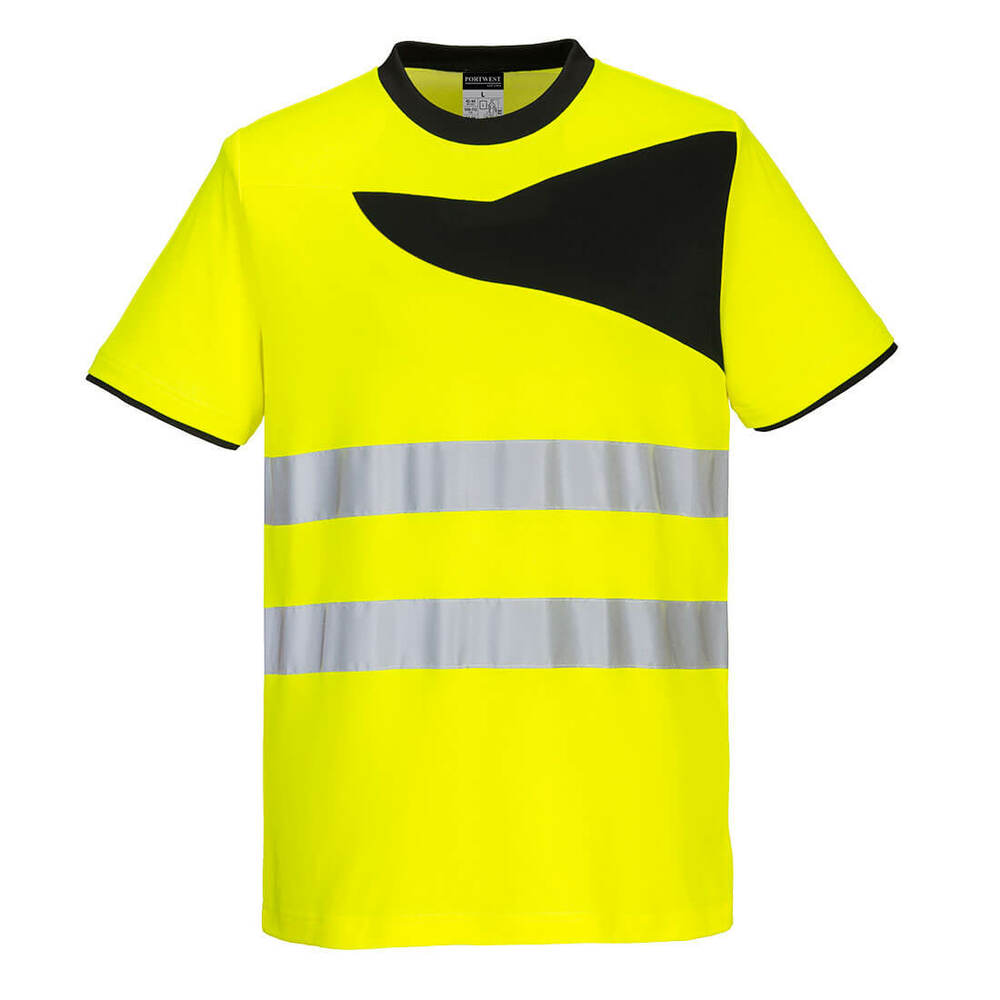 T-Shirt ostrzegawczy PW2, kolor żółty/czarny, rozmiar XXL 1