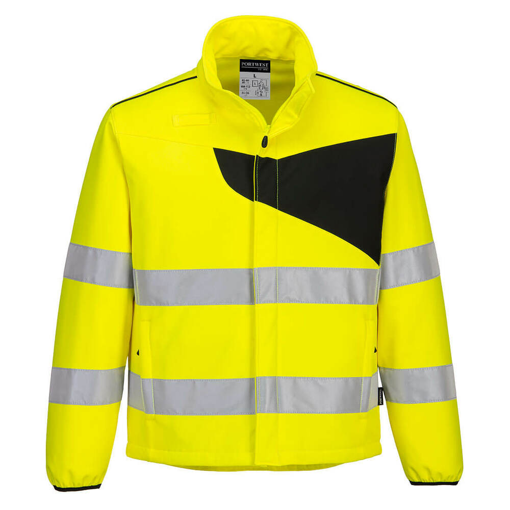 Kurtka ostrzegawcza Softshell PW2 (2L), kolor żółty/czarny, rozmiar XL 1