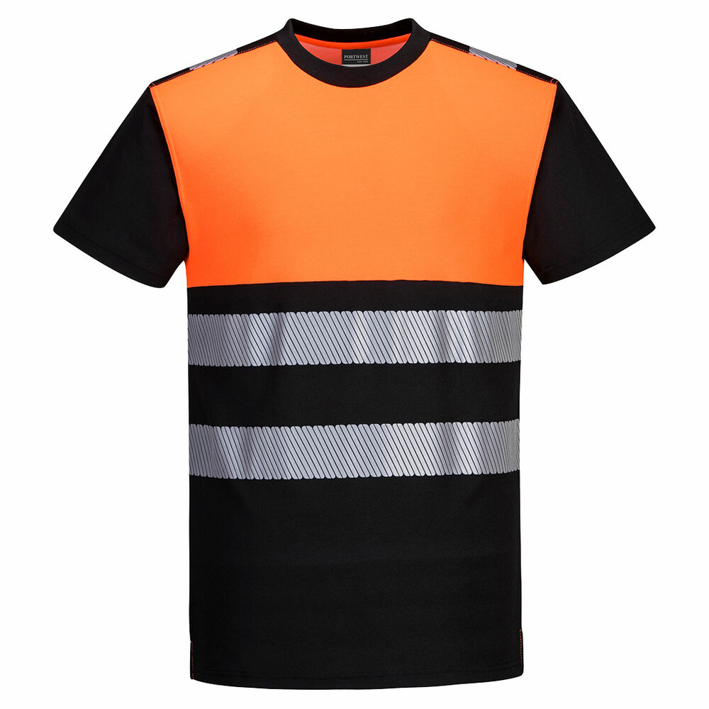 T-shirt ostrzegawczy PW3 klasy 1, kolor czarny/pomarańcz, rozmiar XL 1