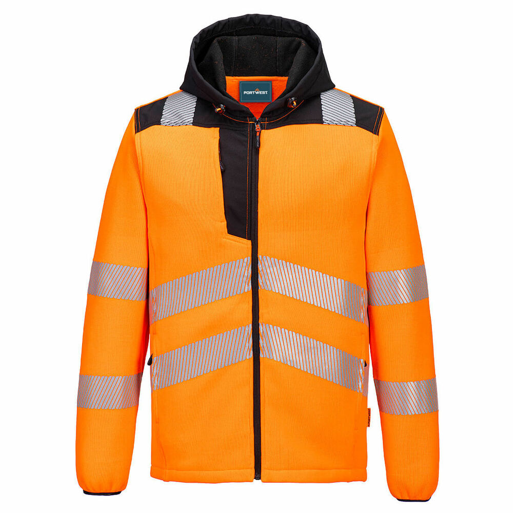 Ostrzegawczy polar z kapturem PW3, kolor pomarańczowy/czarny, rozmiar XXXL 1