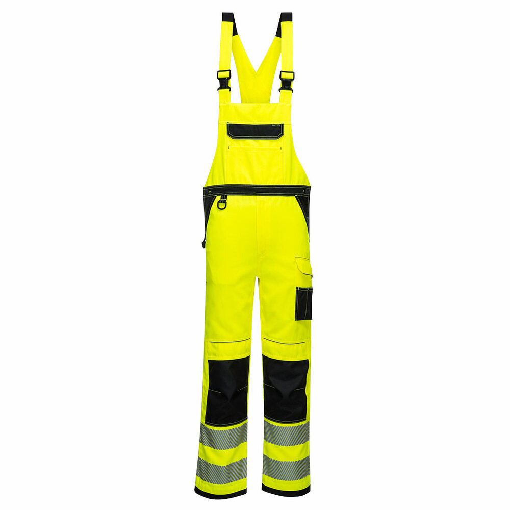 Ogrodniczki ostrzegawcze PW3, kolor żółty/czarny, rozmiar XXXL 1