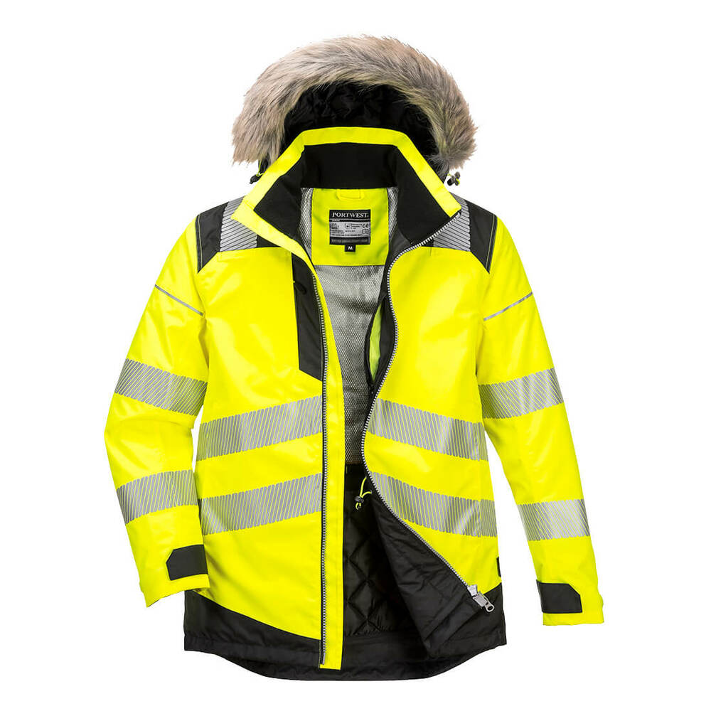 Zimowa kurtka ostrzegawcza PW3, kolor żółty/czarny, rozmiar L 1