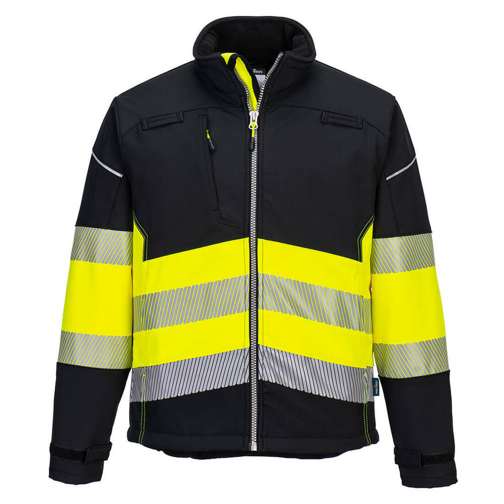 Kurtka ostrzegawcza softshell PW3 klasa 1 (3L), kolor czarny/żółty, rozmiar S 1