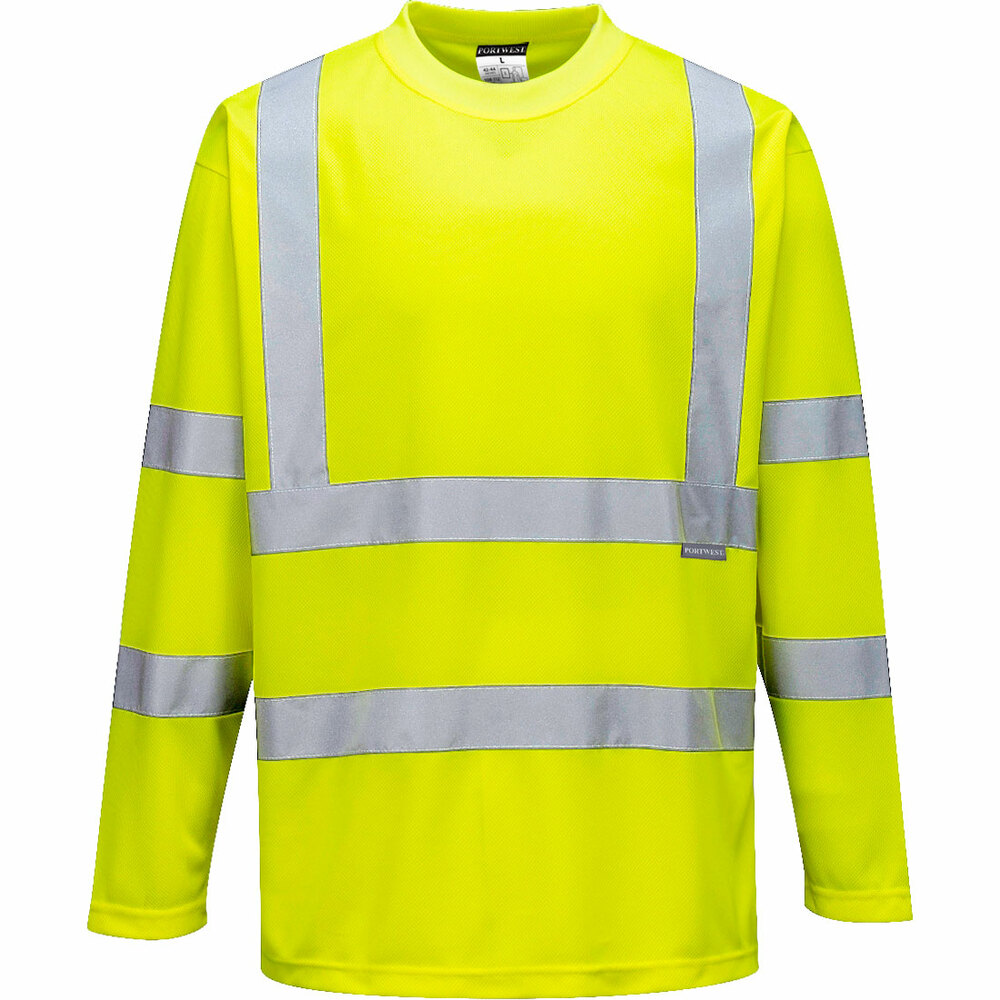 T-Shirt ostrzegawczy z długimi rękawami, kolor żółty, rozmiar S 1