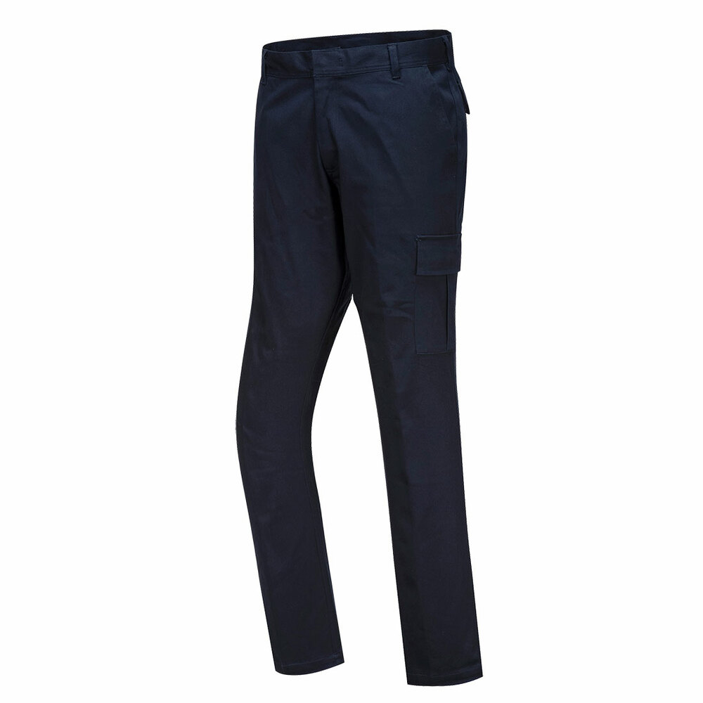 Spodnie robocze bojówki Slim Stretch, kolor ciemny granat, rozmiar 28 1