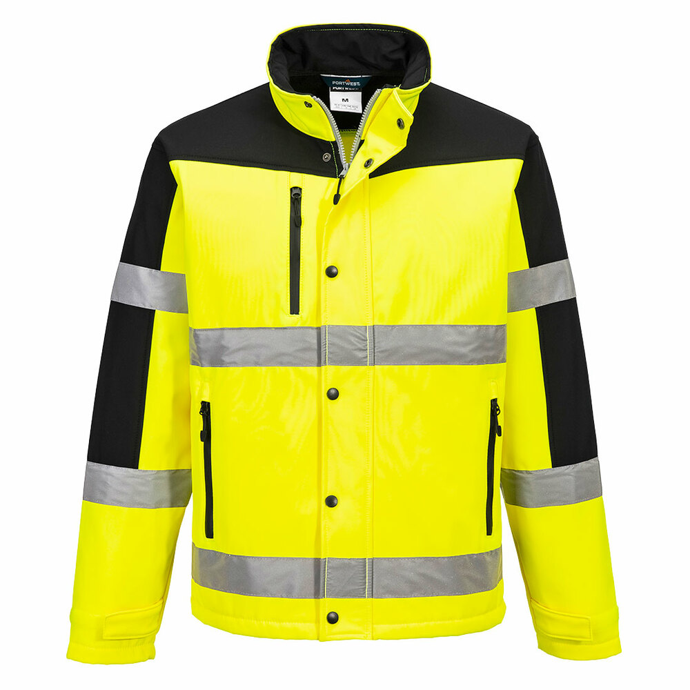 Dwukolorowy Softshell (3 warstwy), kolor żółty, rozmiar L 1
