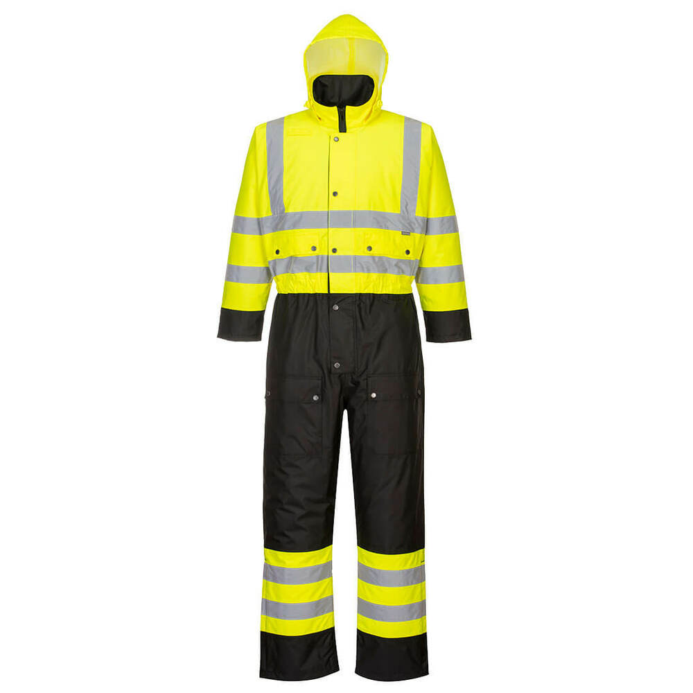 Kombinezon ostrzegawczy kontrastowy ocieplany, kolor żółty/czarny, rozmiar 6XL 1