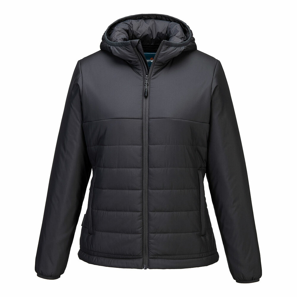 Professional Women's Hooded Insulated Baffle Jacket, kolor szary, rozmiar S 1