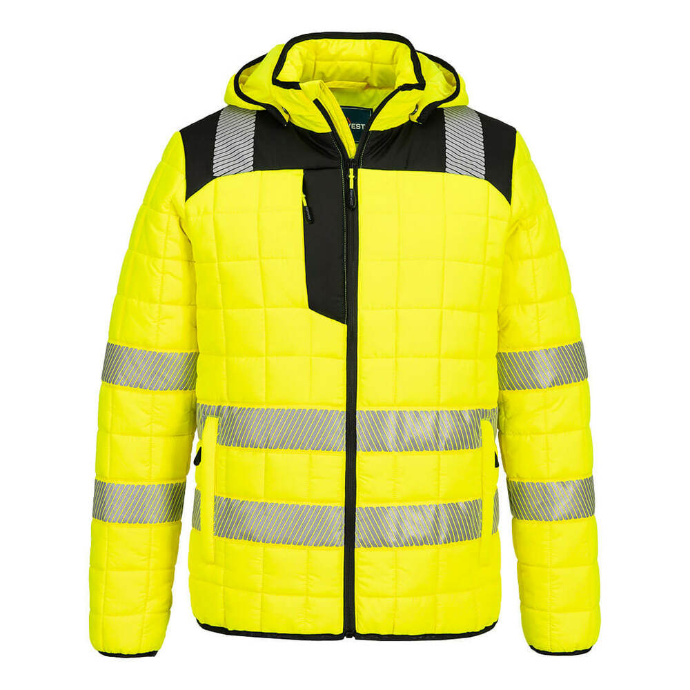 Ocieplana kurtka ostrzegawcza Baffle PW3, kolor żółty/czarny, rozmiar 4XL 1