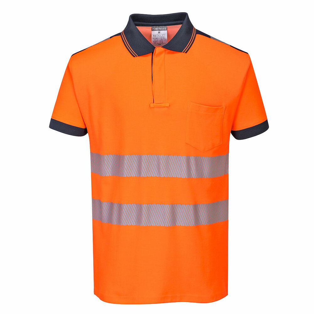 Koszulka Polo ostrzegawcza PW3, kolor pomarańczowy/granat, rozmiar XL 1