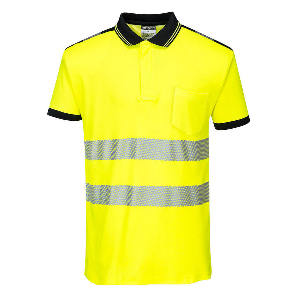 Koszulka Polo ostrzegawcza PW3, kolor żółty/czarny, rozmiar XXXL 1