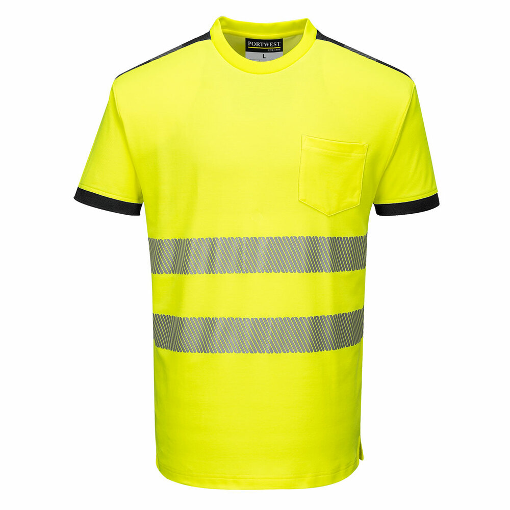 T-Shirt ostrzegawczy PW3, kolor żółty/czarny, rozmiar 4XL 1