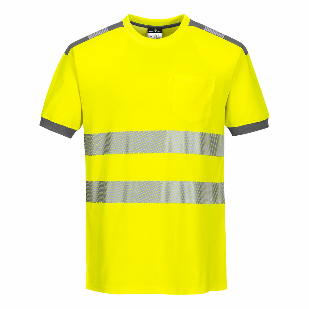 T-Shirt ostrzegawczy PW3, kolor żółty/szary, rozmiar XXXL 1