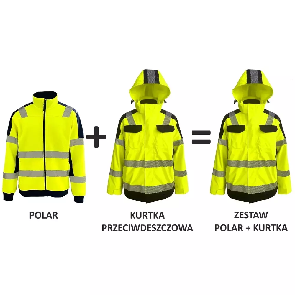 Zestaw kurtka przeciwdeszczowa i bluza polarowa kolor żółty L Vizwel VWJK433-FC62YN/L 1