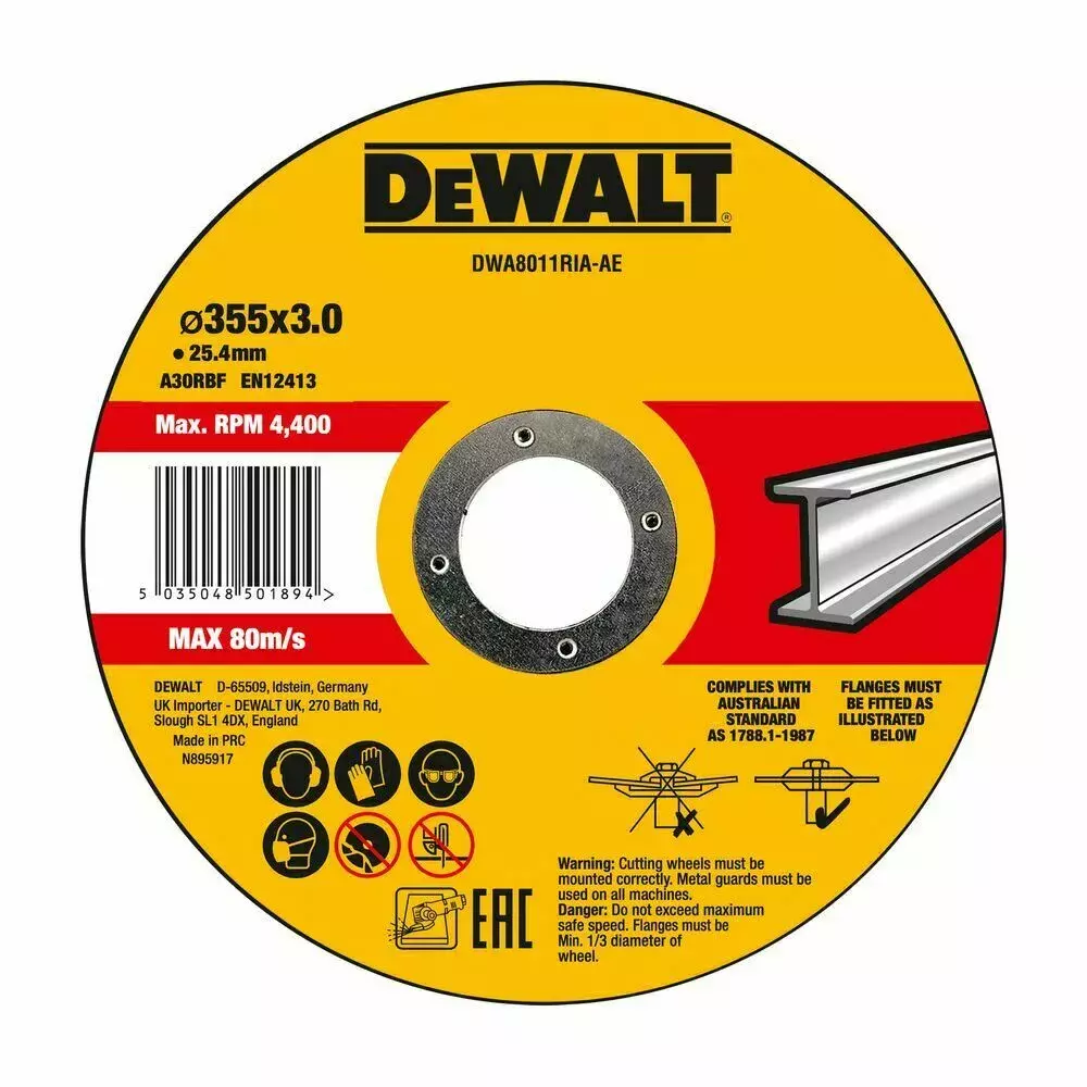 Tarcza do cięcia stali ø355x25,4x3mm HIGH PERFORMANCE DeWalt DWA8011RIA-AE 1