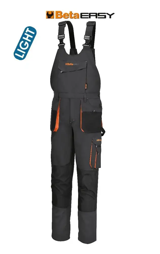 Spodnie robocze na szelkach EASY LIGHT 7863G z wstawkami Oxford szare 5XL 1
